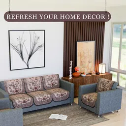 Aura Peach-Coloured Cotton Sofa Cover image 2