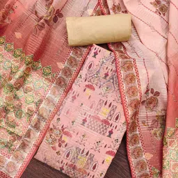 KIMISHA Ethnic Motifs Printed Beads and Stones Unstitched Dress Material-image-21