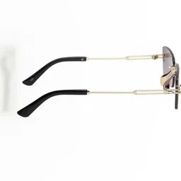 Arzonai Unisex Black Lens & Gold-Toned Square Sunglass image 2