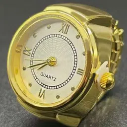 ISHKAARA Gold-Plated Analog Stretchable Watch Finger Ring image 2