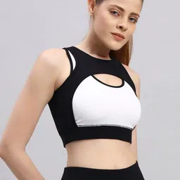 Label nyc apparel Women Colourblocked Removable Padding Full Coverage Workout Bra image 4