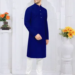 vagha trendz Men Cotton Blend Kurta Pyjama Set image 2