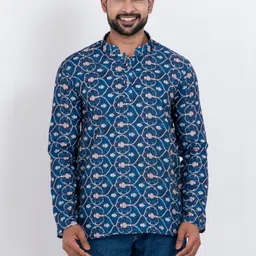 ROOTED LIBAAS Men Printed Patchwork Kurta-picture-23