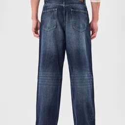 Snitch Men Light Fade Mid-Rise Cotton Baggy Jeans image 2