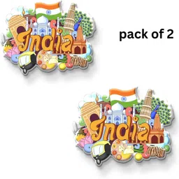 printsy gallery India Country Theme Souvenir Wooden Refrigerator Stylish Fridge Magnet Pack of 2-picture-28