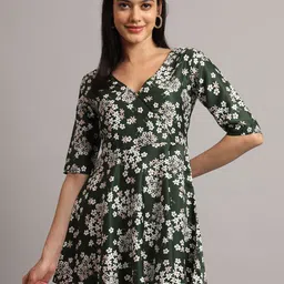 DHAKRE FASHION Women Floral Printed Satin Empire Top-image-18