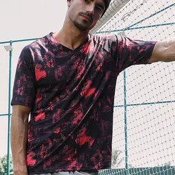 Campus Sutra Men Abstract Printed V-Neck T-shirt-picture-40