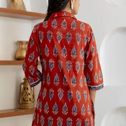 KANNAHI Print Ethnic Cotton Top image 4