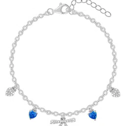 GIVA Women Sterling Silver Rhodium-Plated Link Bracelet image 3