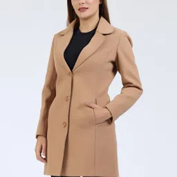 YOUNG CLUB CLASSIC Self Design Notched Lapel Overcoat-picture-19