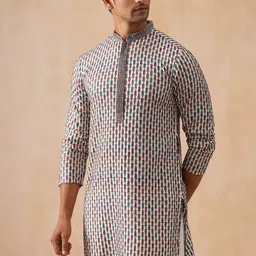 Jompers Men Floral Embroidered Thread Work Kurta image 2