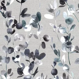 Home Centre Grey & White Set of 2 Floral Window Curtain image 3