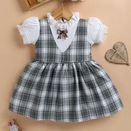 LACKii DOLL Girls Checked Fit & Flare Dress image 1