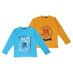 NeuVin Kids Pack of 2 Typography Printed Round Neck T-shirts-picture-32