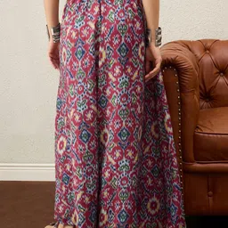 InWeave Ikkat Printed Maxi A-Line Skirt image 5