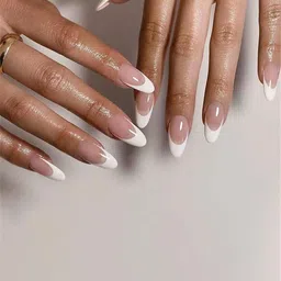 Indie Nails Set Of 24 Round Shape With White Tips Reusable Press-On Nails Kit-image-55
