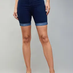 DOLCE CRUDO Women Skinny Fit High-Rise Denim Denim Shorts-picture-26