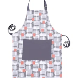 MASPAR Grey & White Geometric Printed Pure Cotton Apron image 2
