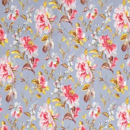 INDRA'S Blue & Yellow Floral 144 TC Bedsheet with 2 Pillow Covers image 3