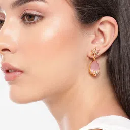 DressBerry Gold Plated Contemporary Drop Earrings-image-31