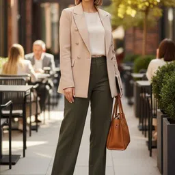 HIGH BUY Notched Collar Long Sleeves Formal Single Breasted Blazer-picture-42