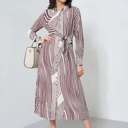 Annabelle by Pantaloons Women Printed Shirt Midi Dress-picture-33