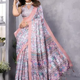 priyashi Abstract printed Bhagalpuri Saree image 3