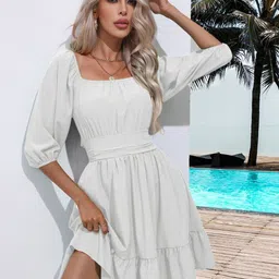DressBerry Square Neck Fit & Flare Dress-picture-31