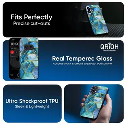 QRIOH Geometrical Marble Print Nothing Phone 3a Pro Back Case Mobile Accessories image 4