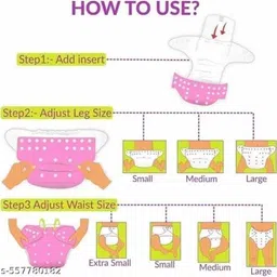 babycool Baby Reusable Pocket Cloth Diaper With Insert & Baby Bib Combo image 4