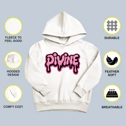 NUSYL Girls Printed Fleece Hooded Warm Pullover Sweatshirt image 3