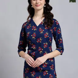 THE FAB FACTORY Women Pack of 2 Regular Fit Floral Printed V-Neck Top-picture-39
