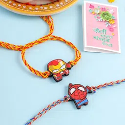Sangria Kids Set Of 2 Cartoon Design Thread Rakhis With Roli Chawal Chandan & Mishri-picture-12