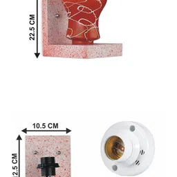 1ST TIME Orange & Red Textured Wood Contemporary Abstract Shaped Shaped Wall Lamp image 3