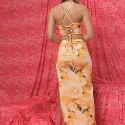 BAESD Printed Shoulder Strap Neck Top With Skirt image 4