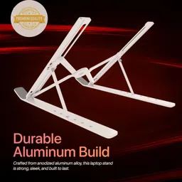 DRUMSTONE Almunium My Buddy K Portable Laptop Stand with Adjustable Height Stainless Steel Floor and Desk Stand Rotatable Laptop Stand with Adjustable Height Compatible with Universal Laptops image 5