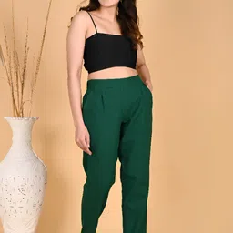 SKYTICK Women Mid-Rise Regular Fit Pleated Trousers-image-39