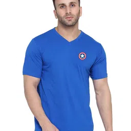 Blisstone V-Neck Applique Slim Fit Cotton Casual T-shirt-picture-46