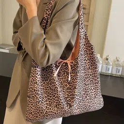KPOP Animal Printed Tote Bag with Bow Detail image 4