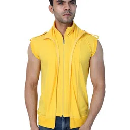 Black Collection Solid Turtle Neck Double Zipper Sleeveless Slim Fit T-Shirt-picture-26