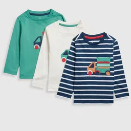 mothercare Boys Pack Of 3 Conversational Printed Round Neck Cotton T-shirts-picture-37