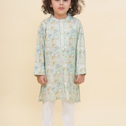 Sethukrishna Boys Floral Printed Regular Kurta with Pyjamas-picture-2