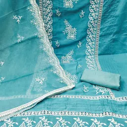 Maroosh Embellished Organza Unstitched Dress Material image 3