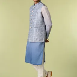 Diwas by Manyavar Men Regular Kurta with Pyjamas image 5