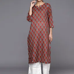 KSUT Ethnic Motifs Printed Cotton Straight Kurta-picture-40
