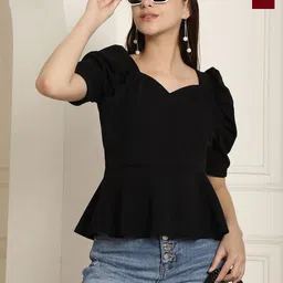 Tromko Pack of 2 Sweetheart Neck Puff Sleeve Top-picture-20