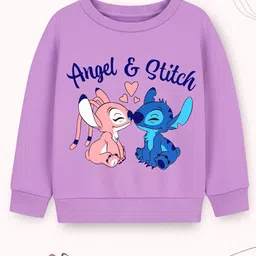 YK Disney Girls Angel & Stitch Printed Long Sleeves Sweatshirt-image-53