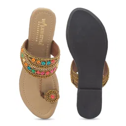 WALK N STYLE COLLECTION Women Embellished Open Toe Flats image 4