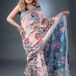BAEDESI Floral Linen Blend Saree image 5