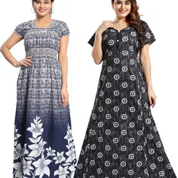 Inner Beats Pack Of 2 Cotton Blend Nightdress-picture-23